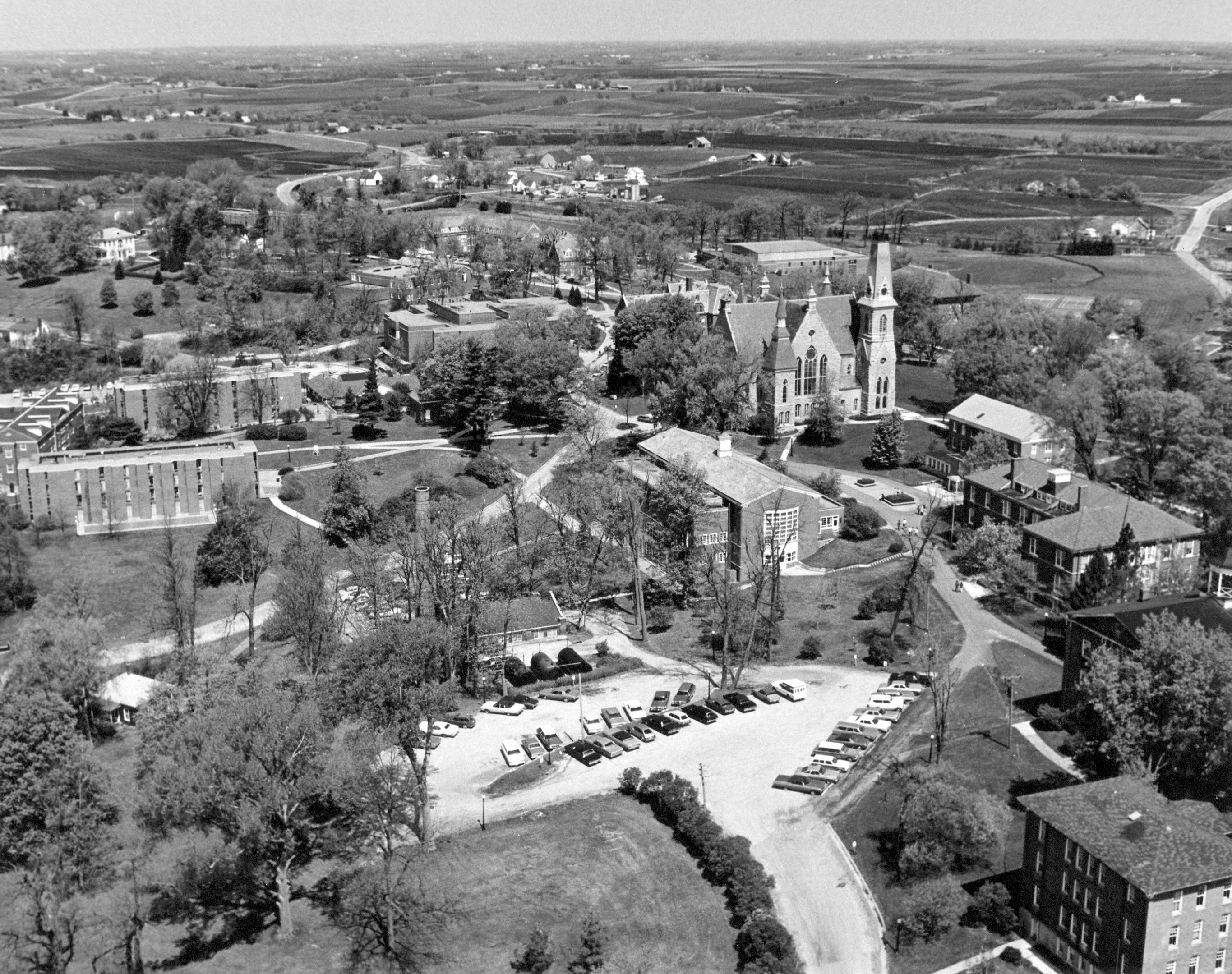 Aerial photograph of Cornell College