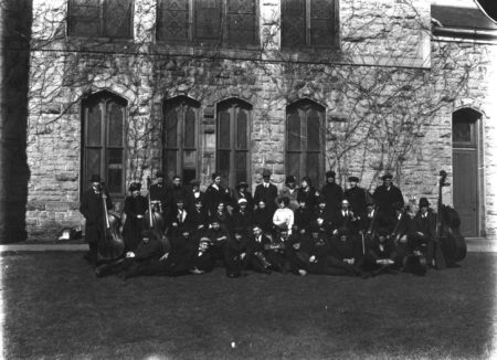 photo of Orchestra in front of King Chapel