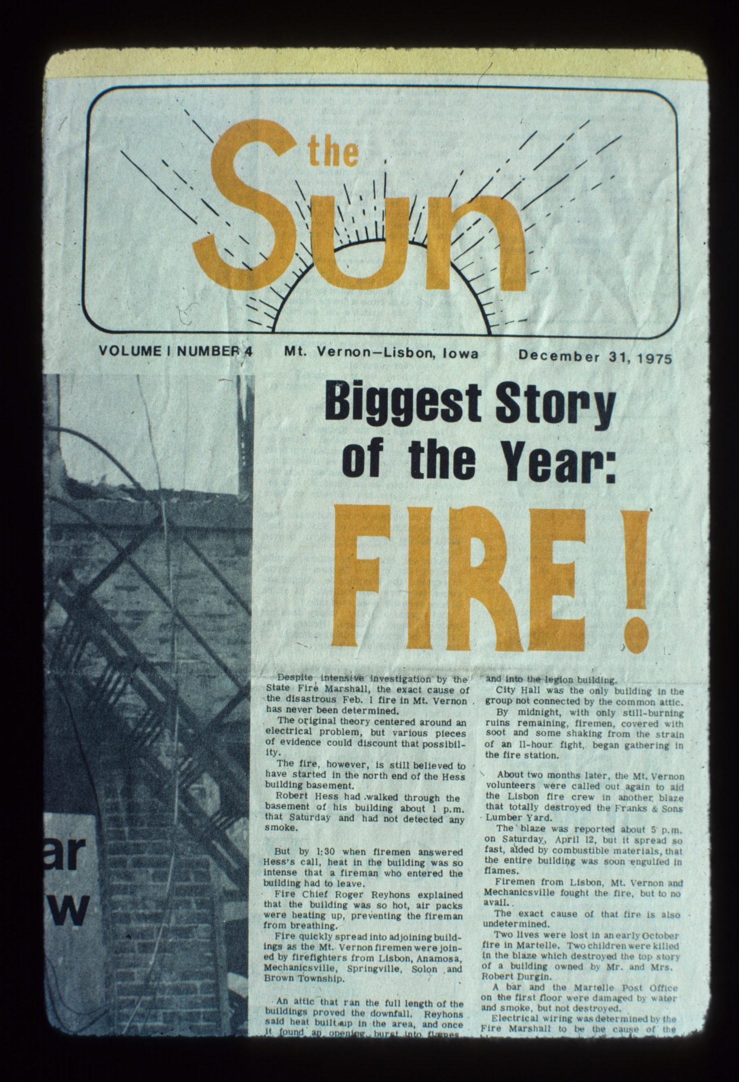 photo of Sun Newspaper Story