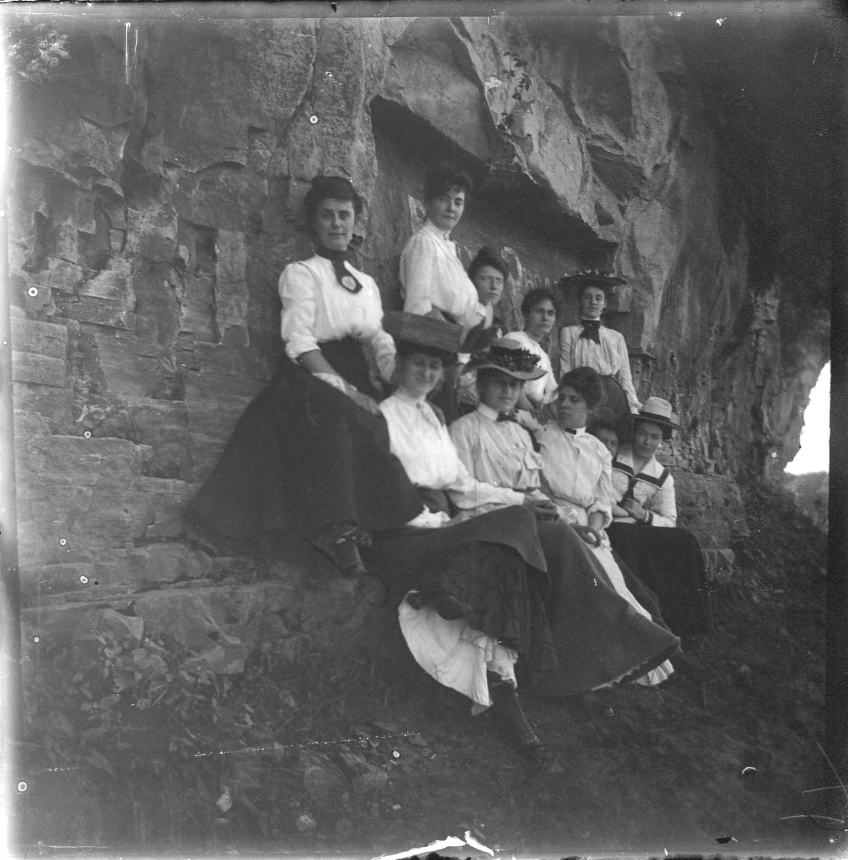 photo of Unidentified Women by a Rock Wall