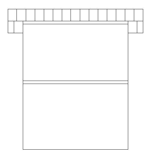 Drawing of raised brick trim as a decorative lintel