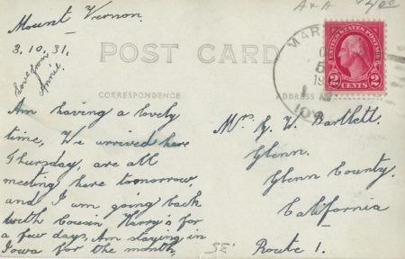 Photo of back of Palisades State Park Postcard
