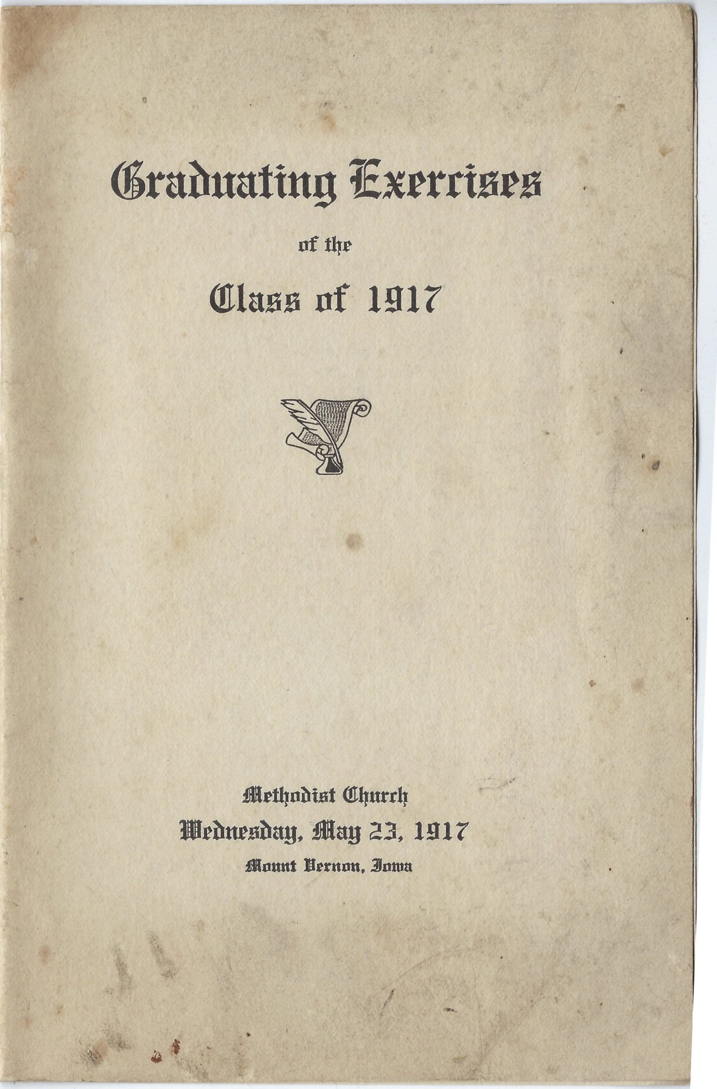 Photo of pamphlet for the graduating class of 1917.
