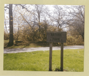 Wodden sign that reads Nature Park