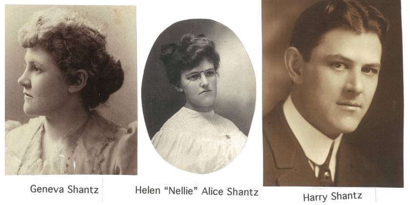 Photo of the Shantz children Geneva, Helen and Harry