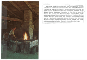 Photo of a replica of a blacksmiths shop