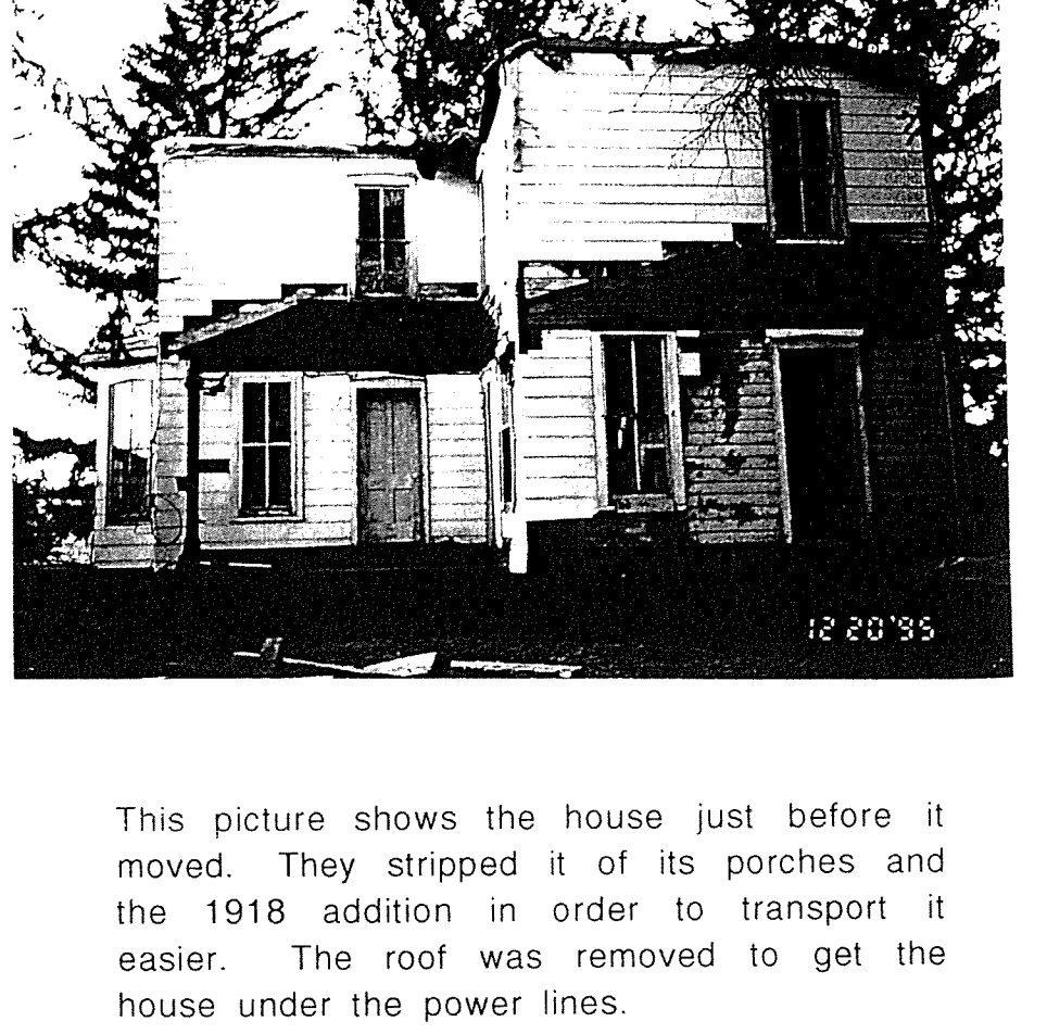 Photo of the centennial Strother house in a new location.