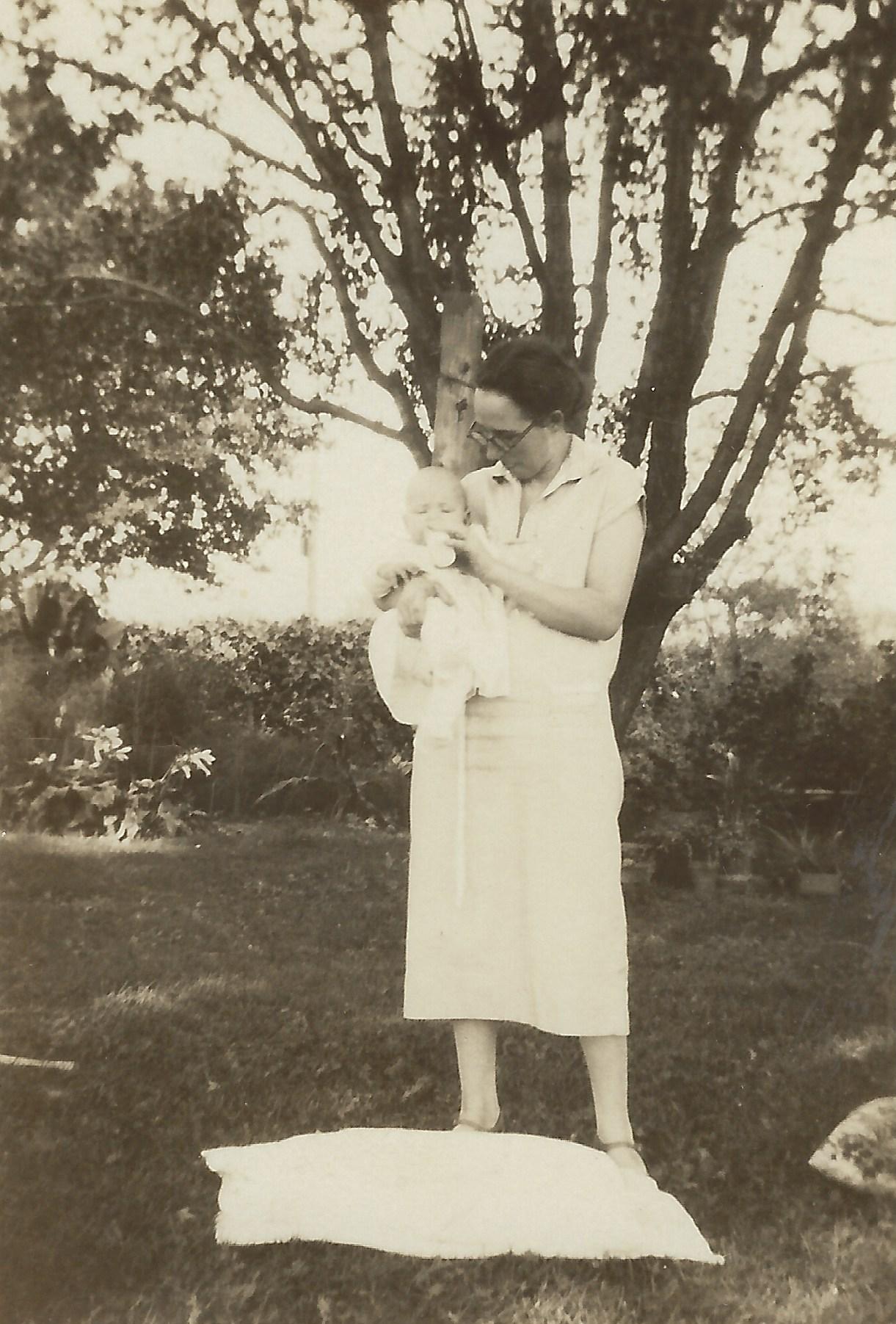 Photo of Wilma Wolfe & baby-1920s