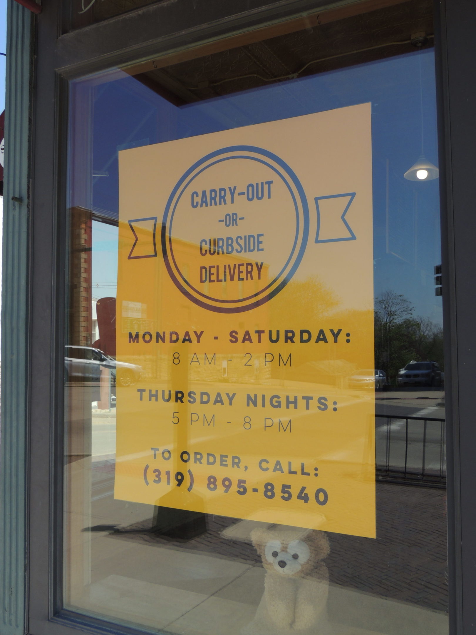 Photo of sign in Skillet Cafe window