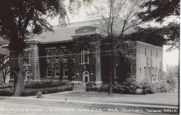 Black and white photo of McWethy Hall, date unknown.  